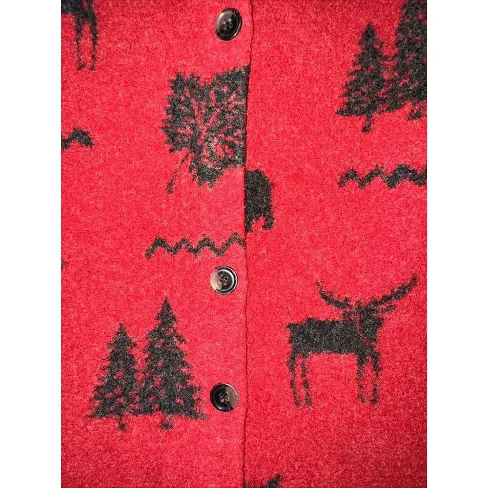 Vintage True Grit Fleece Jacket Medium Cropped Red Outdoors 21x21 USA Northstyle